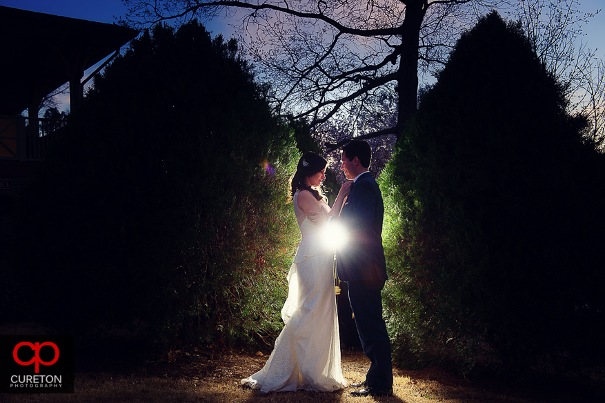 Couple after their wedding at Cleveland Park in Spartanburg,SC.