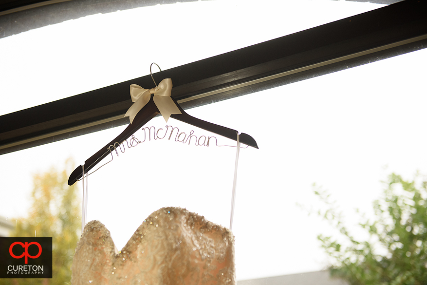 Brides personalized hanger.