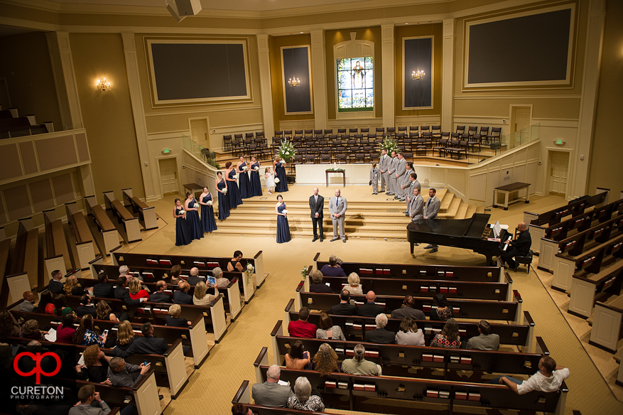 Bride walking down the aisle at Berea First.