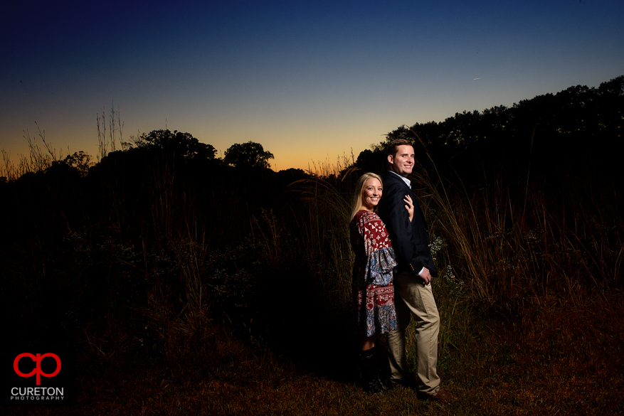 Sunset engagment inLCemson,SC.