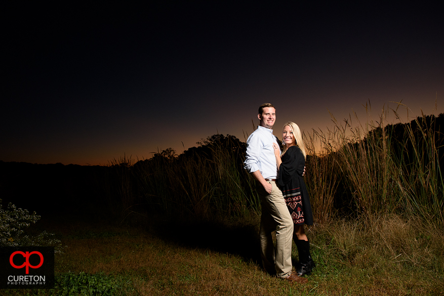 Sunset engagement photo at the botanical gardens.