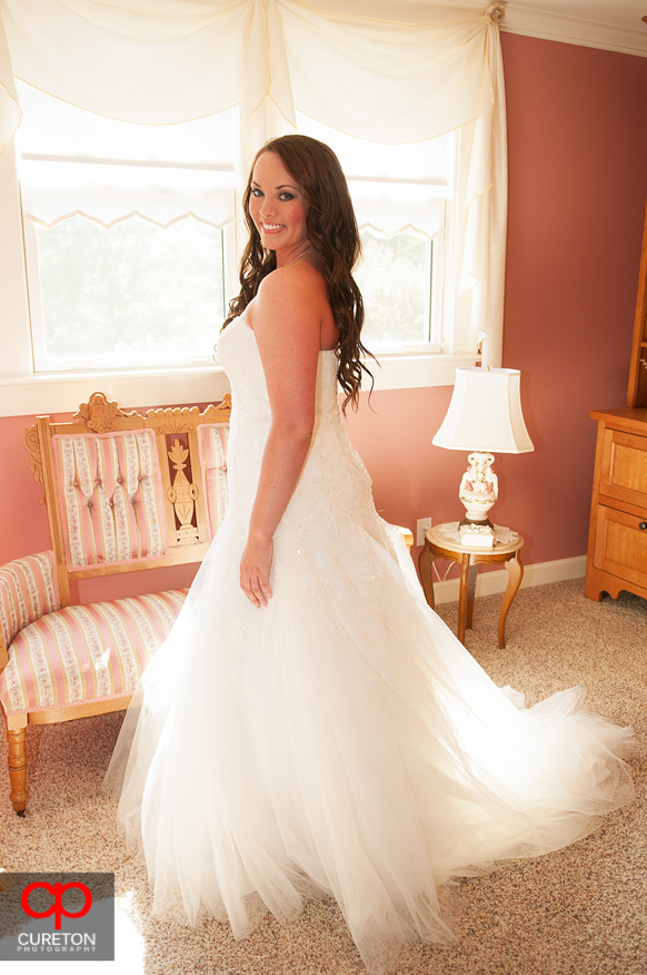 The bride in the bridal suite.