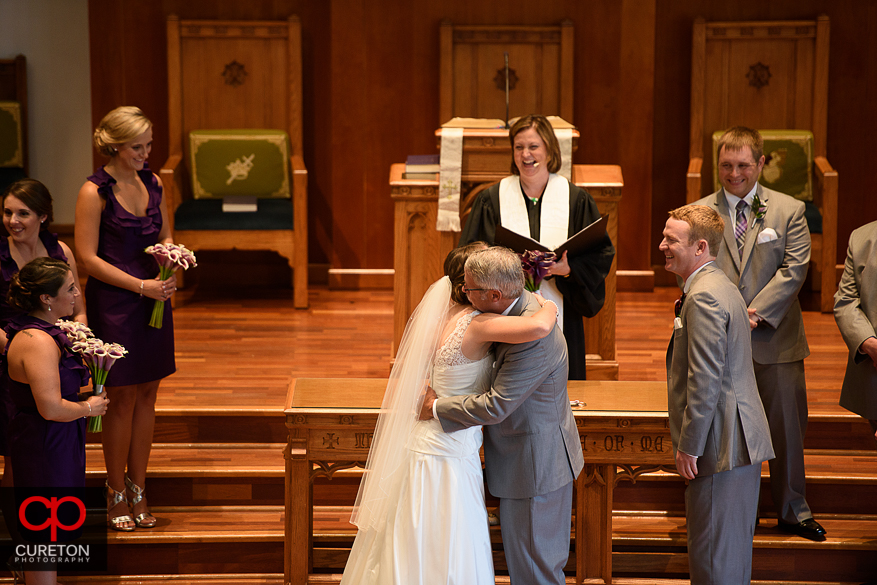 The wedding ceremony in Clemson,SC.