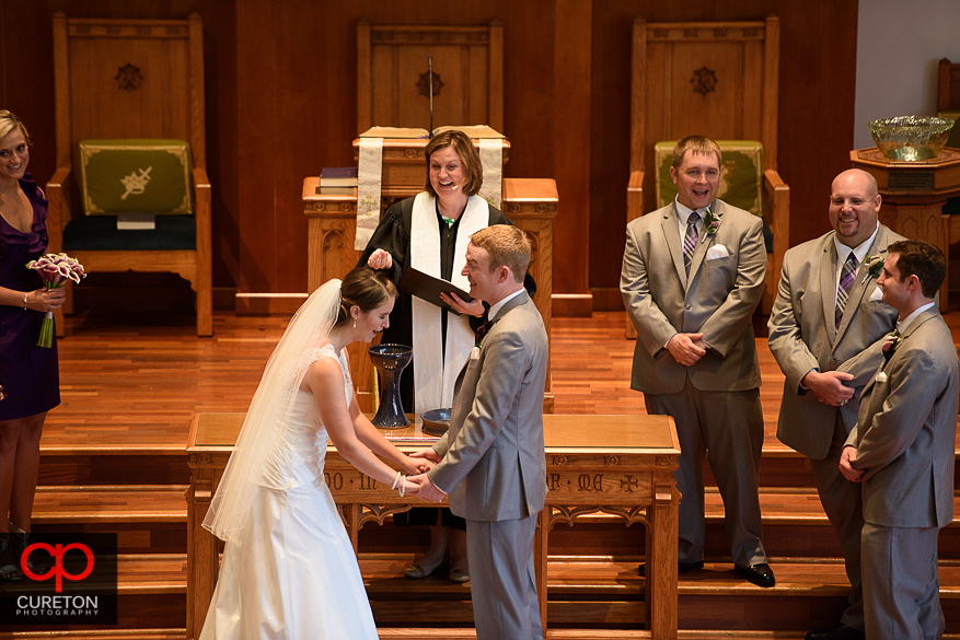 The wedding ceremony in Clemson,SC.
