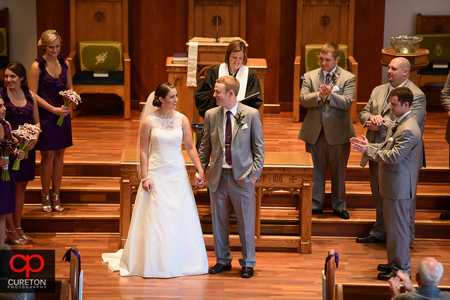 The wedding ceremony in Clemson,SC.