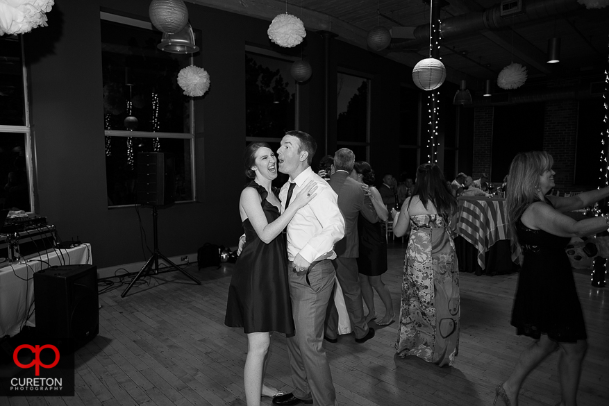 Wedding guest dance with the Clemson tiger.