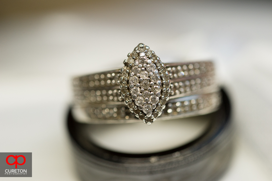 Closeup of the wedding ring.