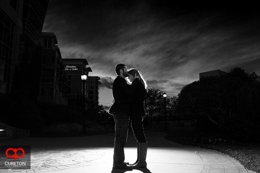 Black and White shot of a couple in Falls Park.