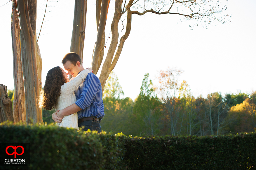 Couple near the lake at Furman.