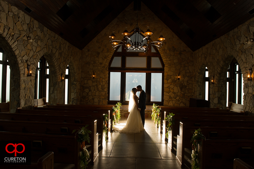 Glassy Chapel bride and groom.