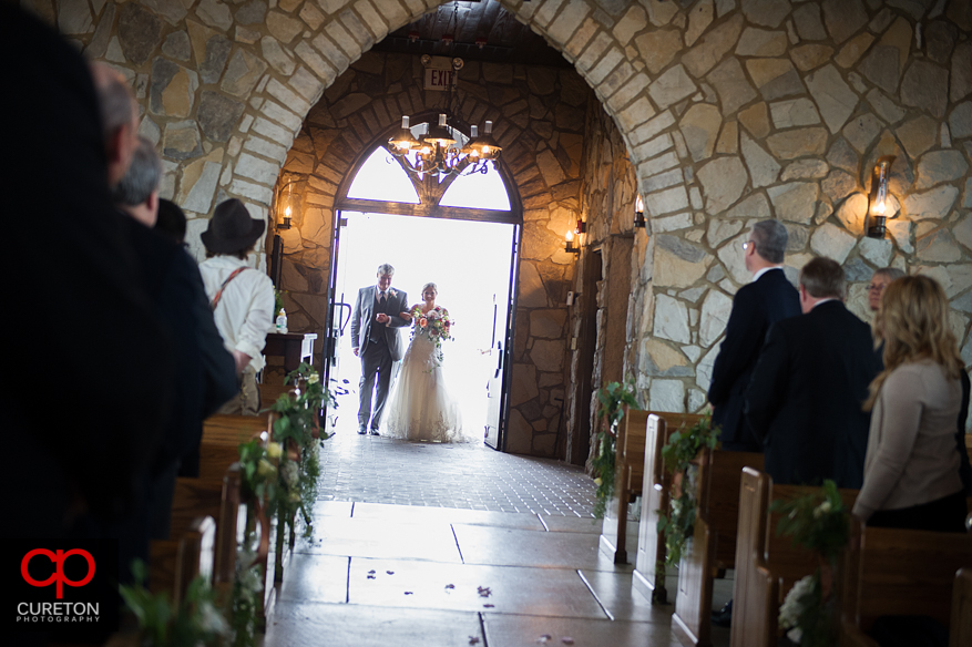 Bride makes her grand entrance.