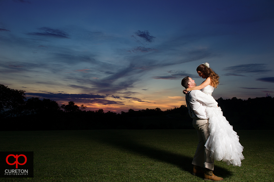 Bride and Groom after their Grand Highlands at Bearwallow mountain wedding.