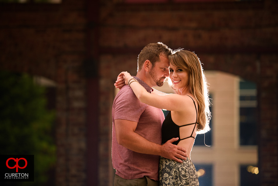 Couple dancing at the Wyche Pavilion in Greenville.