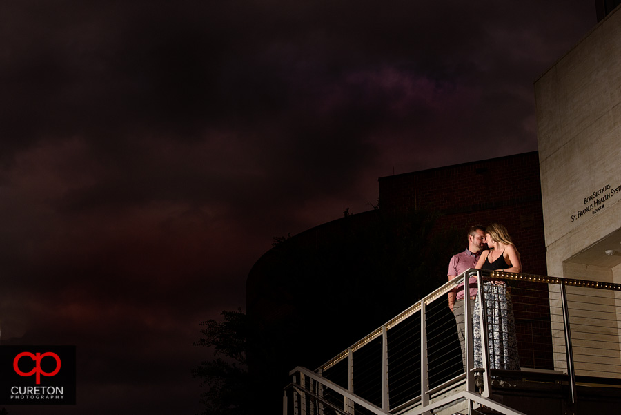 Epic use of negative space in an engagement photo.