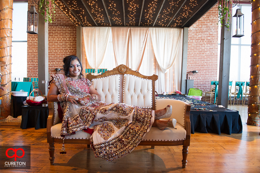 Indian bride poses inside the Loom.