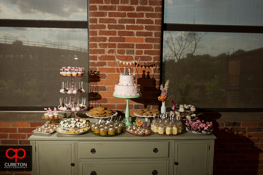 Wedding cake display from the Bakery off Augusta.