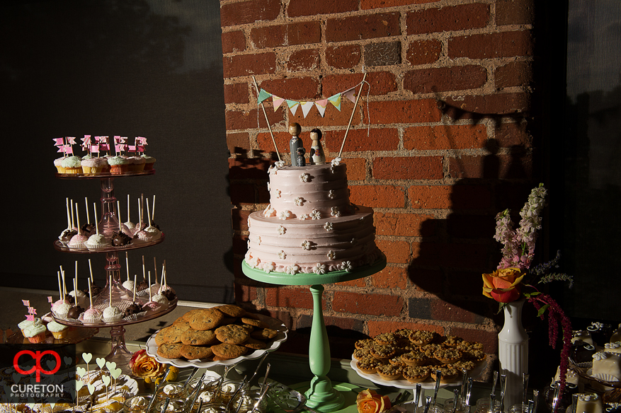 Wedding cake display.