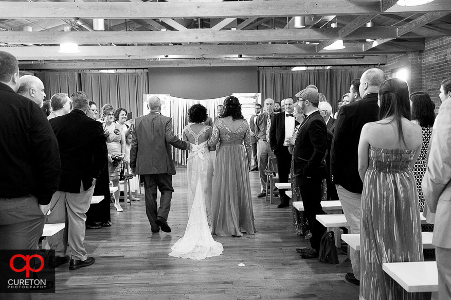 Bride walking down the aisle.