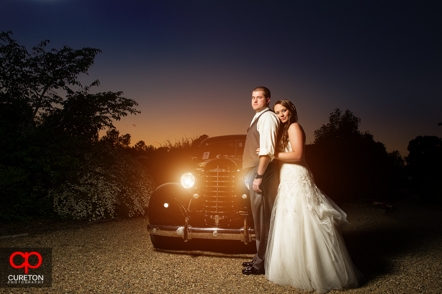 A bride and groom after their wedding at Lenora's Legacy in Campobello, SC.