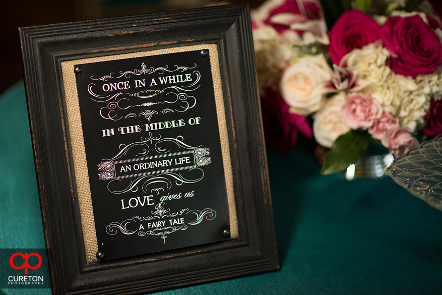 Wedding sign details.