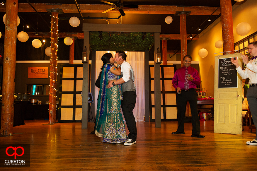 Bride and Groom's first kiss.