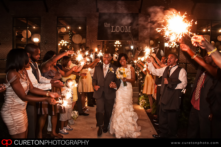 Sparkler reception leave at the Loom in SImpsonville,SC.