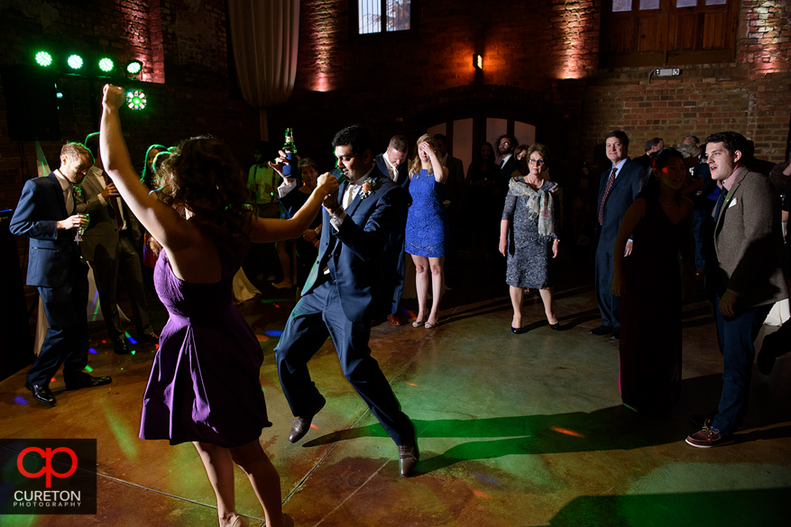 Uptown Entertainment keeping the party going at the Old Cigar Warehouse wedding reception.