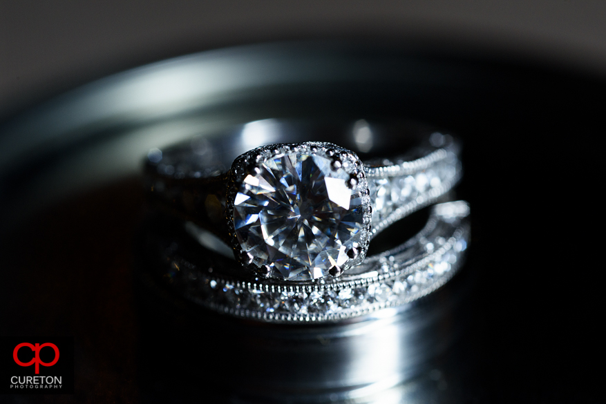 Closeup of the wedding ring.