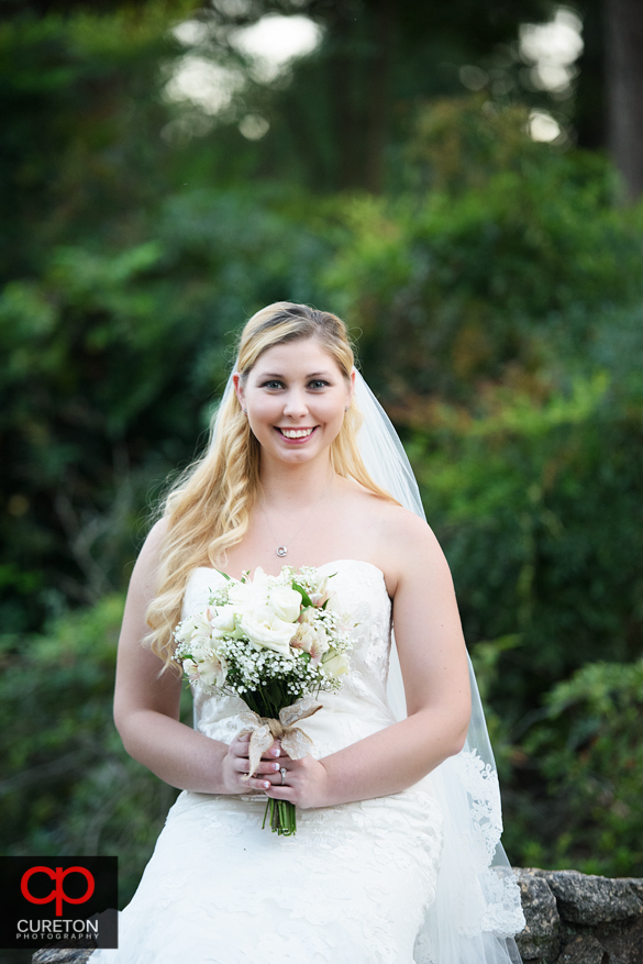 Bride at sunset in Greenville,SC.