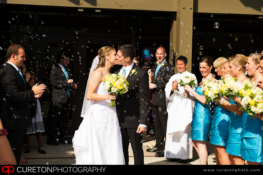 Bride and Groom outside St Mary Magdalene in Greenville,SC