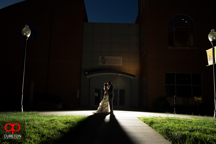 A couple standing outside after their wedding at the Upcountry History Museum in Greenville,SC.