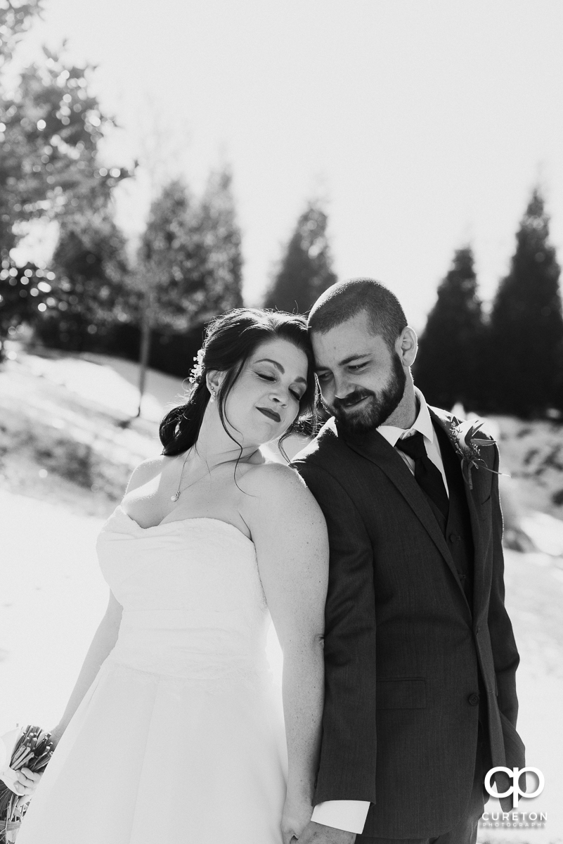Black and white photo of a married couple.
