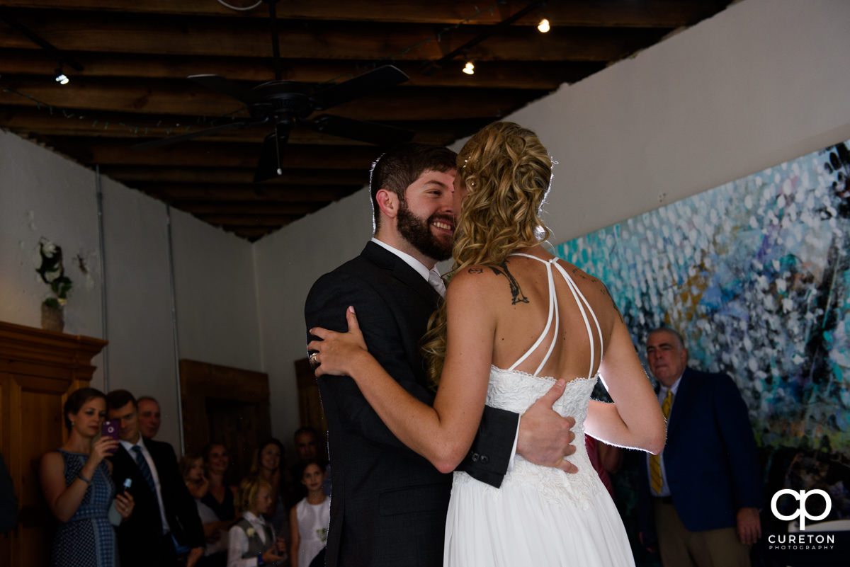 Bride and groom first dance.