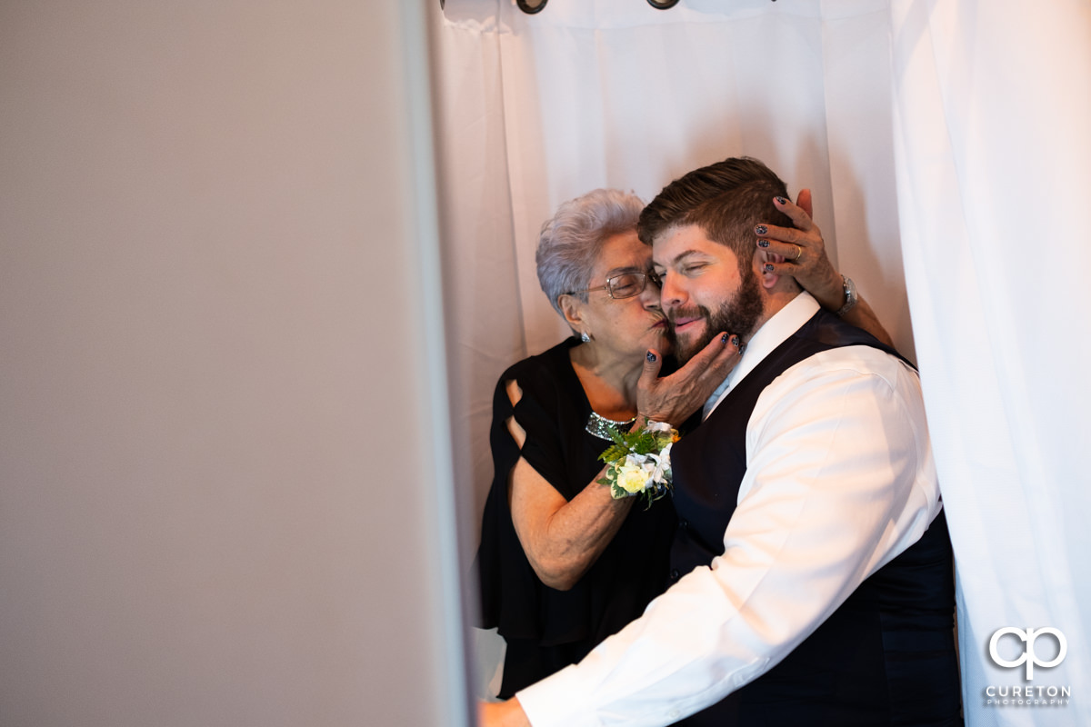 Groom and his grandmother in the Uptown Entertainment photo booth.