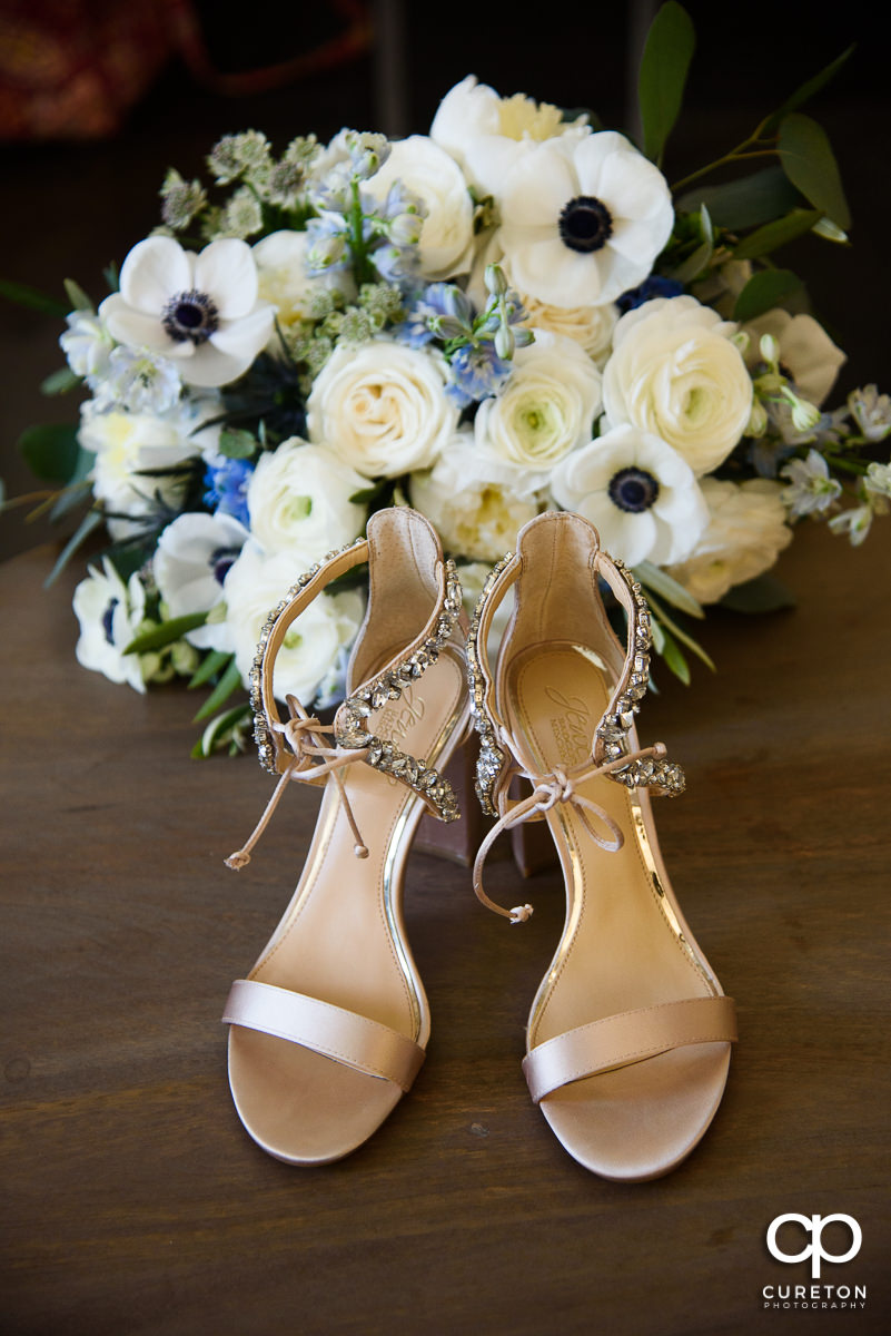 Bride's shoes.