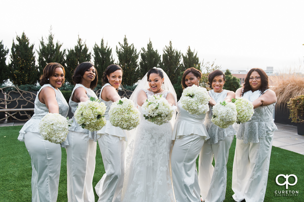 Bridesmaids on the rooftop at Avenue.