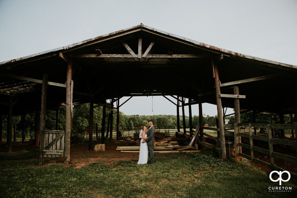 Bride and groom at their Barn at Forevermore Farms wedding.