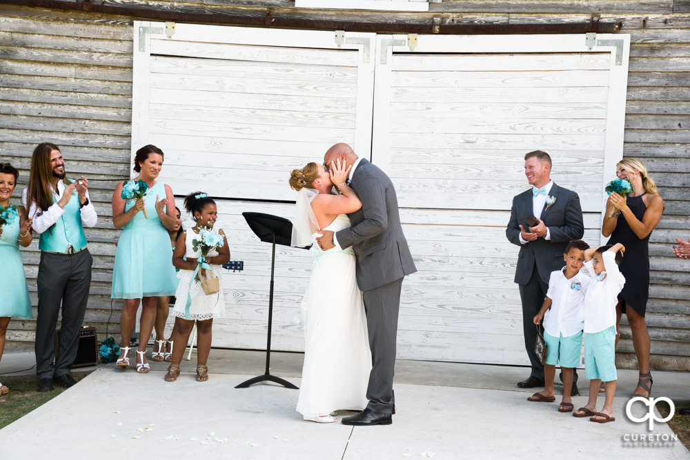 Wedding ceremony at the Barn at Forevermore Farms.