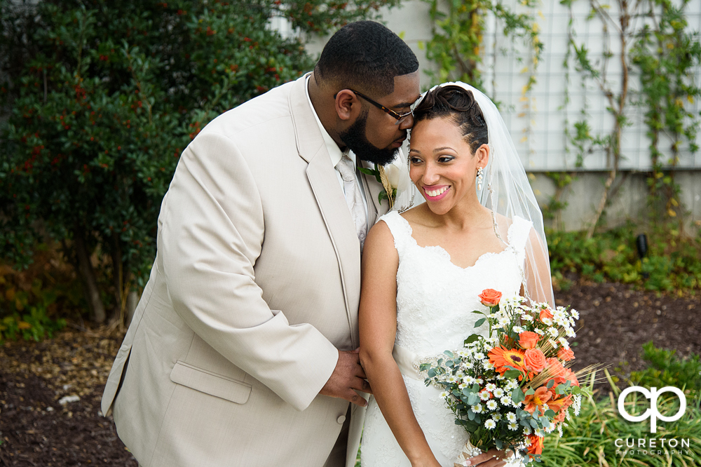 Bride and groom after their Bleckley Inn wedding.