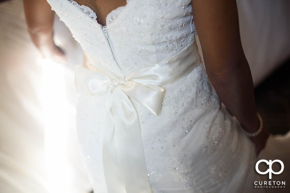 Back of the bridal dress.