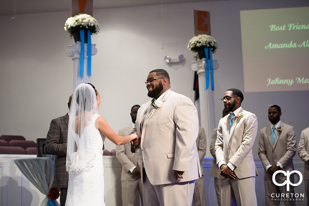 Wedding Ceremony at King David Baptist Church in Anderson, SC.