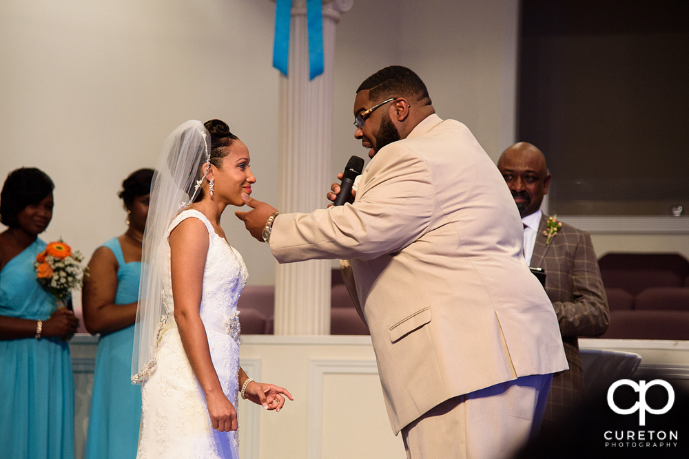 Wedding Ceremony at King David Baptist Church in Anderson, SC.