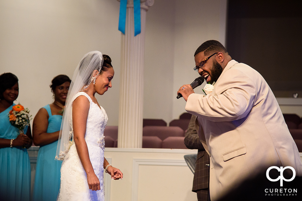 Wedding Ceremony at King David Baptist Church in Anderson, SC.