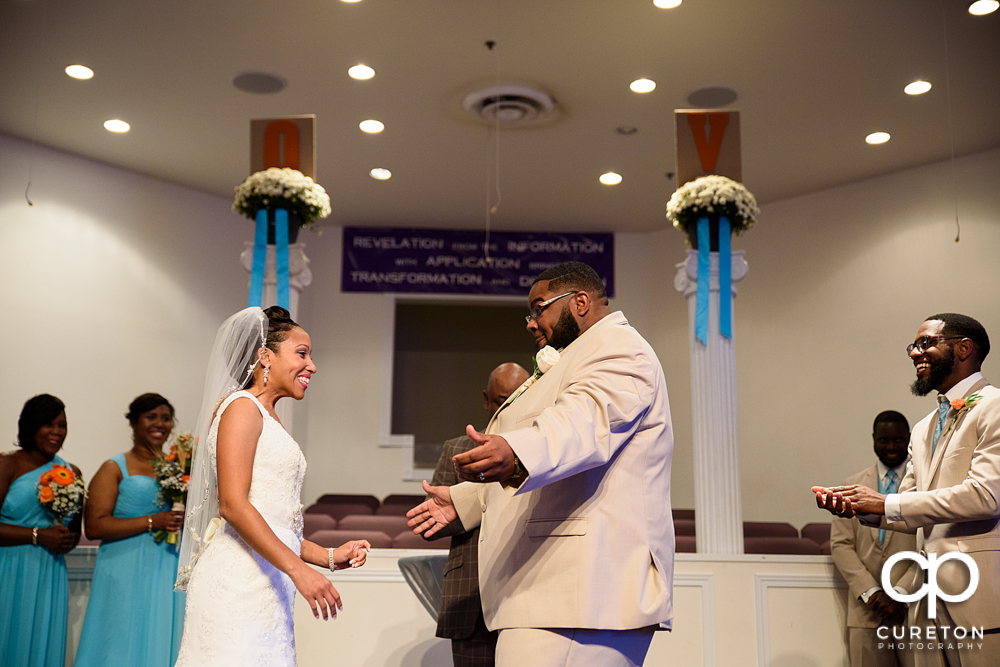 Wedding Ceremony at King David Baptist Church in Anderson, SC.