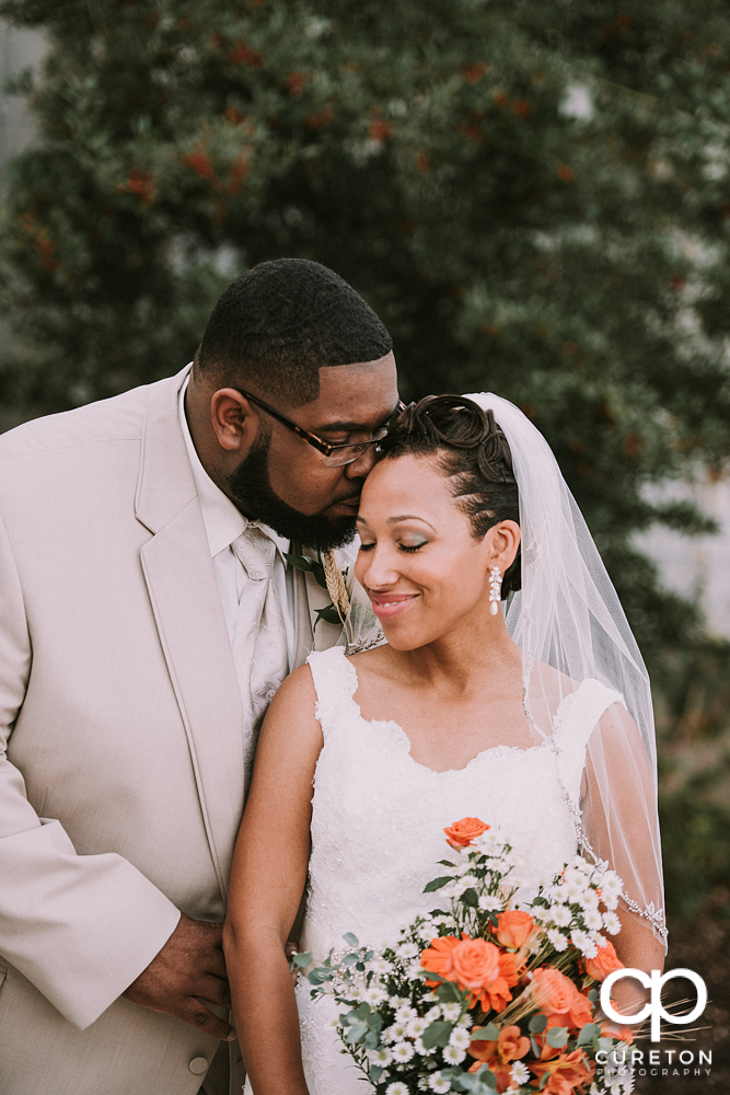 Bride and groom before their Bleckley Inn Wedding Reception.