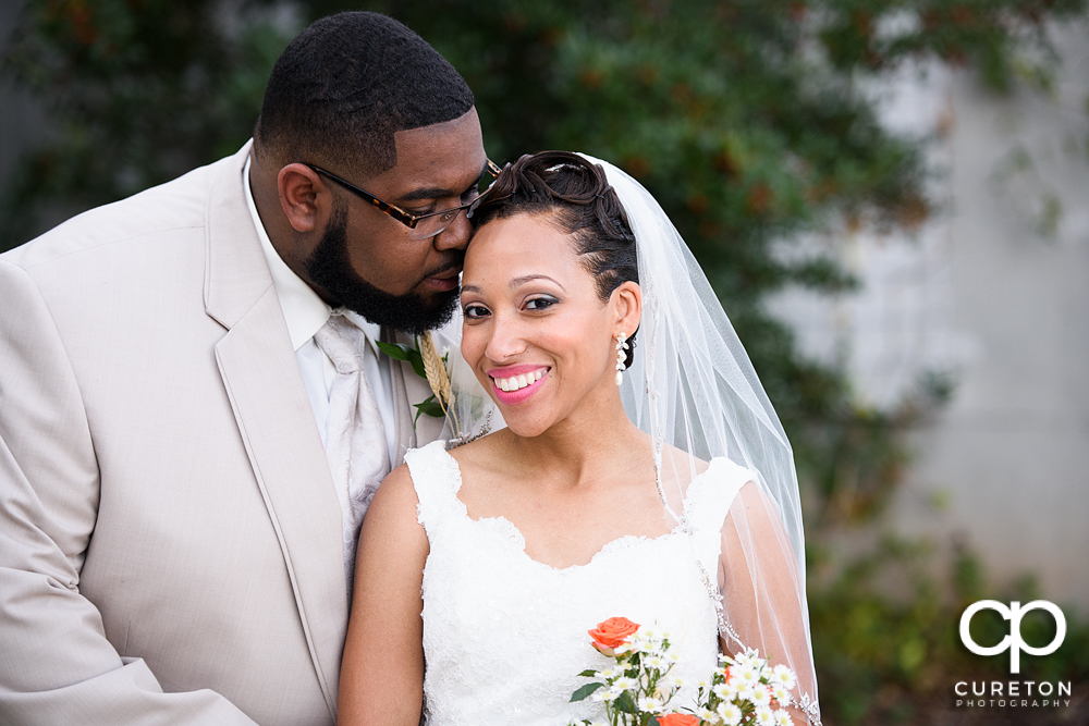 Bride and groom before their Bleckley Inn Wedding Reception.