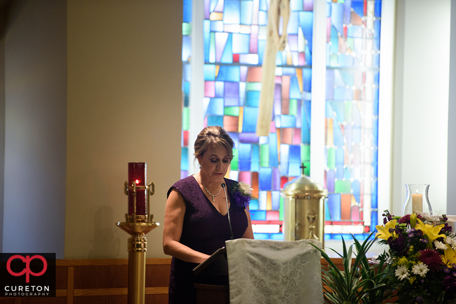 Wedding ceremony at St Matthew Church in Charlotte NC.