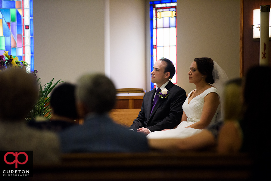 Wedding ceremony at St Matthew Church in Charlotte NC.