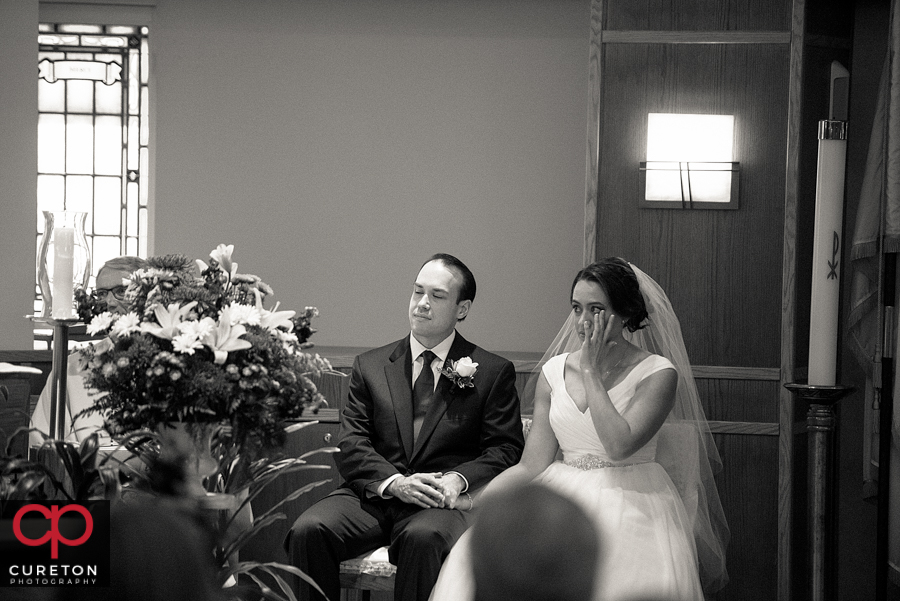 Wedding ceremony at St Matthew Church in Charlotte NC.