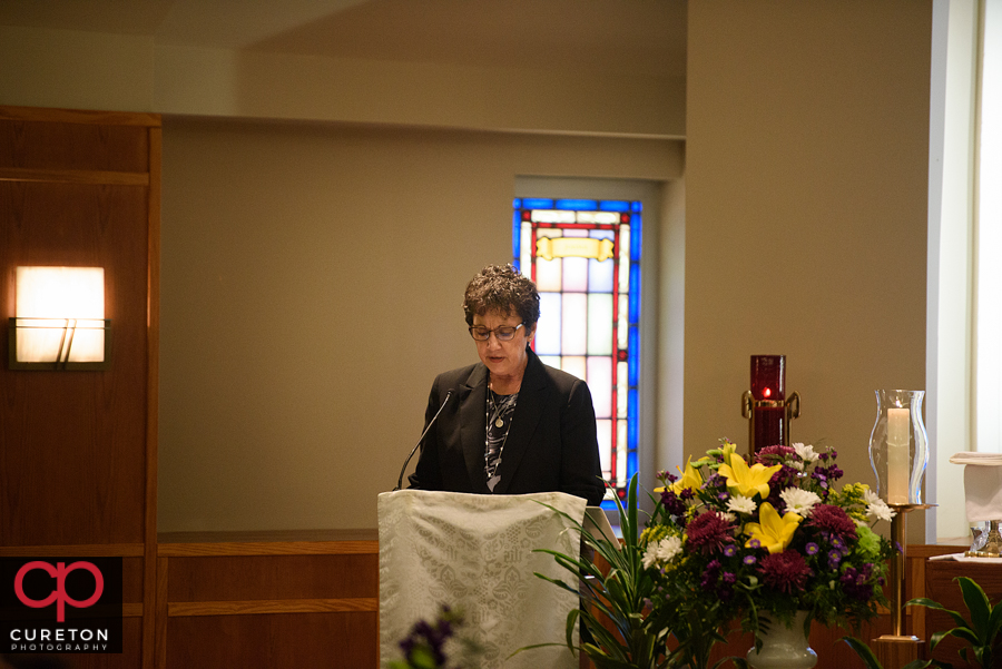 Wedding ceremony at St Matthew Church in Charlotte NC.